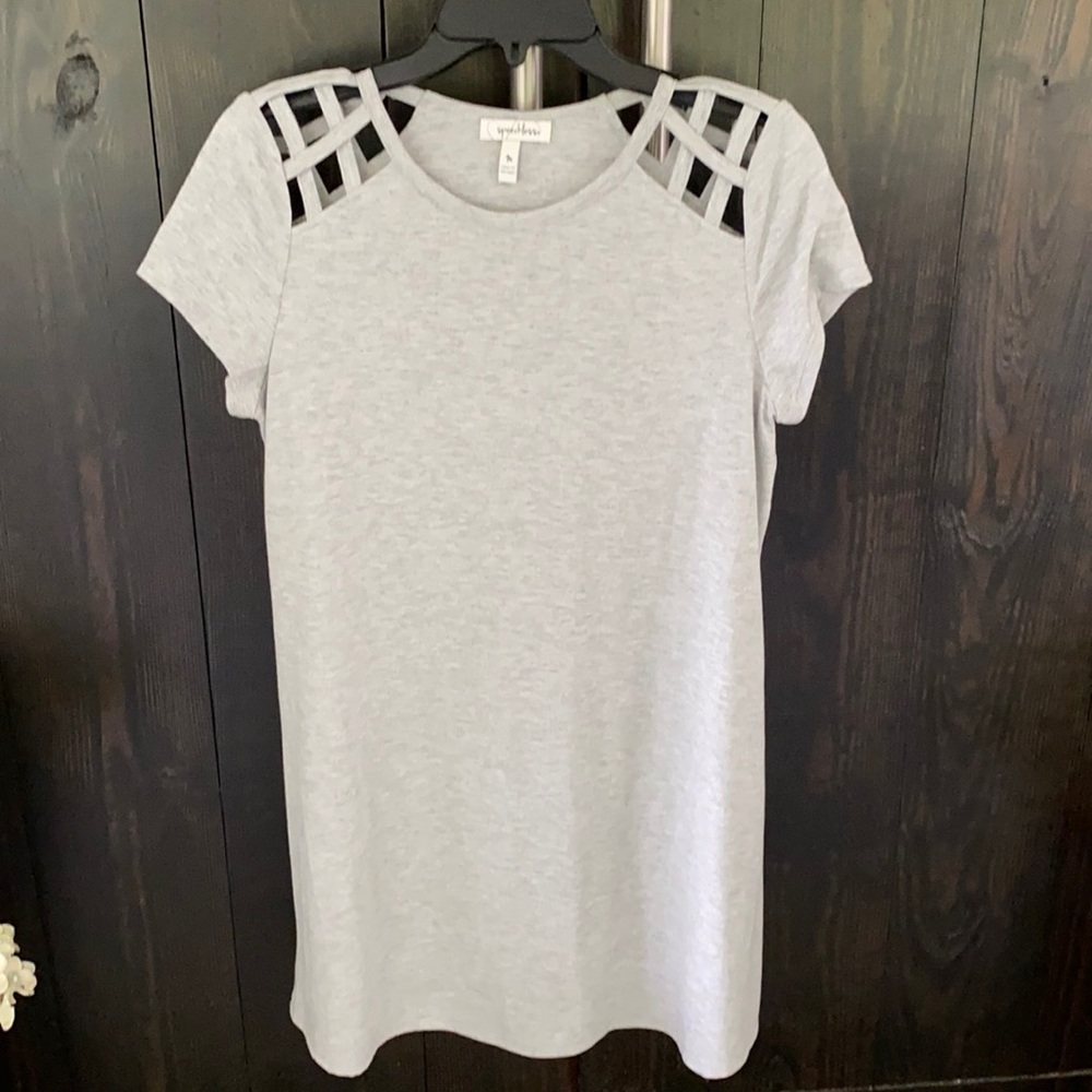 Medium Cap Sleeve Cotton Dress, fits right above knee.